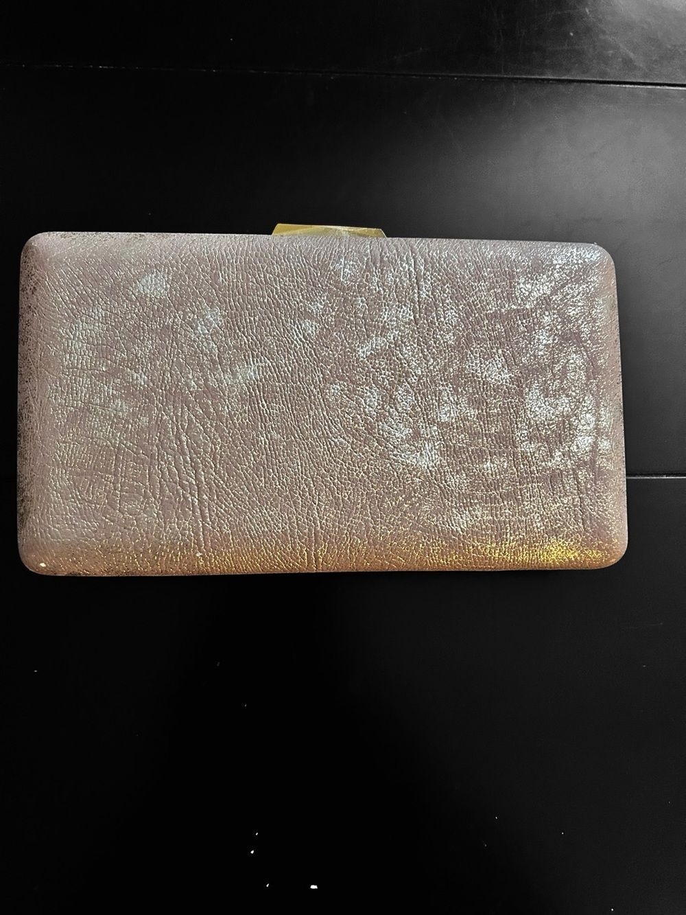 Sondra Robert's Hard Shell Clutch Bag Rose Gold